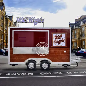 Personalizado móvil helado café barbacoa comida rápida camión totalmente equipado móvil Bar cocina comida remolque para la venta