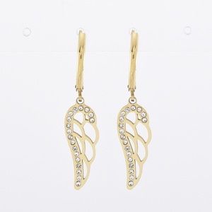 Excelente Oferta, Elegantes Pendientes Colgantes de Latón Chapado en Oro Inspirados en la Naturaleza, Hoja de Lágrima Dorada para Mujer - Product Image 1