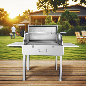 Griglia Barbecue Elettrica Portatile Pieghevole in Acciaio Inox Stile Cipriota con <span class=keywords><strong>Girarrosto</strong></span> a Carbone - Product Image 1