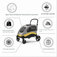 Moyen et grand chariot multifonctionnel pour animaux de compagnie multi chat chien extérieur respirant pliant grand chien poussette 4 roues