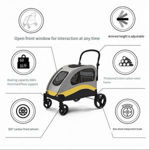 मध्यम और बड़े बहुक्रियाशील पालतू गाड़ी मल्टी कैट डॉग आउटडोर सांस लेने योग्य फोल्डिंग बड़े कुत्ते की घुमक्कड़ 4 पहियों - Product Image 6