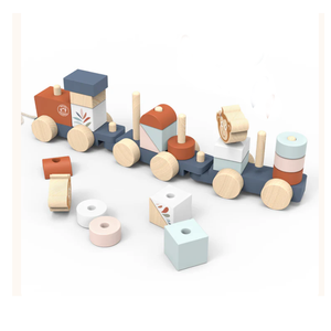 Juego <span class=keywords><strong>de</strong></span> tren <span class=keywords><strong>de</strong></span> bloques apilables <span class=keywords><strong>de</strong></span> madera con diseño <span class=keywords><strong>de</strong></span> mono - Product Image 6