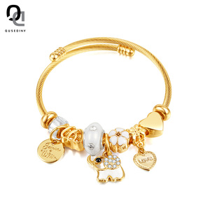 Bracciale rigido regolabile con ciondolo a forma di farfalla con ciondolo a forma di stella di <span class=keywords><strong>birra</strong></span> con cuore di elefante in acciaio inossidabile placcato oro - Product Image 6