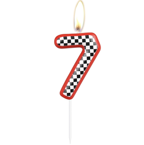 Bougies d'anniversaire sur le thème des voitures de course pour gâteau, <span class=keywords><strong>bougie</strong></span> rouge à motif de grille de course, <span class=keywords><strong>bougie</strong></span> numéro <span class=keywords><strong>1</strong></span>, décoration de gâteau Joyeux Anniversaire pour garçons et filles - Product Image 3