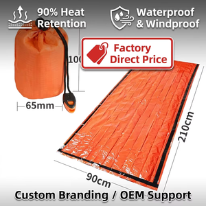 <span class=keywords><strong>Sac</strong></span> de couchage d'urgence léger KANGFEI, entièrement imperméable, en polyester, couleur orange, 1 personne, pour l'extérieur - Product Image 2