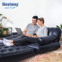 Bestway 75054 Canapé Gonflable 5-en-1 Double en PVC pour Extérieur, Lit d'Appoint Matelas pour Randonnée Camping Salon Chambre avec Pompe