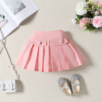 Ensemble de vêtements d'été décontractés pour bébés filles, haut à manches pétales en maille rayée avec jupe plissée de couleur bonbon, tenue pour tout-petits en coton