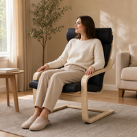 Fauteuil de loisirs moderne en bois massif avec design personnalisé pour salon, finition naturelle, idéal pour la maison ou le bureau.