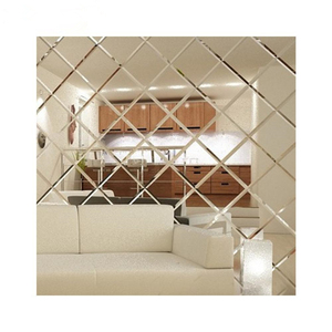 Hot bán trang trí gương tường vát cạnh kim cương gương khắc gương trang trí nội thất hiện đại Float Bạc Bronze 4 mm - Product Image 3