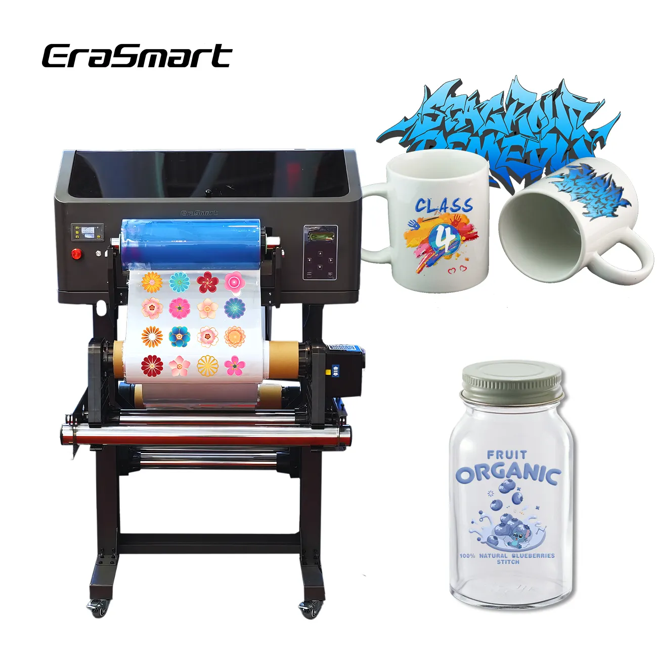 EraSmart cangkir Film DTF UV Digital, Roll To Roll, cangkir botol Cup A3 UV DTF mesin Printer, mesin cetak stiker untuk bisnis kecil