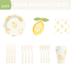 Decoración para Fiesta Temática de Limón DAMAI, Juego de Vajilla Desechable de Papel con Forma de Limón para Fiesta de Cumpleaños Infantil - Product Image 6