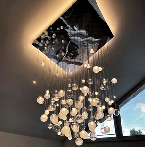 <span class=keywords><strong>Lustre</strong></span> PM Long Hotel avec boules de <span class=keywords><strong>verre</strong></span> blanches, élégant <span class=keywords><strong>lustre</strong></span> en <span class=keywords><strong>verre</strong></span> blanc et luminaires suspendus pour escalier - Product Image 1