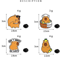 Offres Spéciales dessin animé Style Capybara épinglette émail doux Animal broche broche décoration Souvenir broche Badge sur mesure pour les femmes
