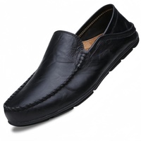 Mocassins décontractés en cuir pour hommes 2026 avec semelles extérieures en caoutchouc souple, légers, chaussures de ville à enfiler pour un confort optimal