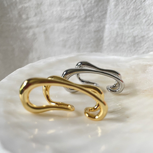 Single Piece Double Layered Irregular Ear <strong>Cuffs</strong> Asymmetric Gold Clip on <strong>Earring</strong> Without Piercing Minimalist Fashion Jewelry 2021 - Product Image 5