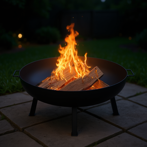 เตาผิงเหล็กคาร์บอนขนาด 34 นิ้ว สำหรับกลางแจ้ง ใช้สำหรับเผาไม้ เหมาะสำหรับลานบ้าน สวนหลังบ้าน แคมป์ปิ้ง และงานปาร์ตี้ จาก Db Wholesale - Product Image 2