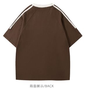 T-shirt Vintage Estiva in Filato Tinto con <span class=keywords><strong>Tre</strong></span> Barre sulla Spalla, Casual, Unisex, Taglie S-4XL - Product Image 6