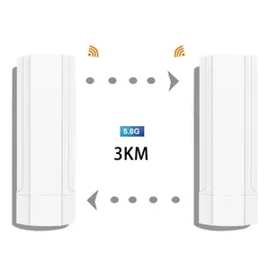 3km Cpe Tdma 5.8Ghz Wi-Fi 익스텐더 장거리 Rj45 야외 카메라 사무실 건물에 대한 흰색 야외 무선 와이파이 다리