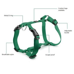 สายรัดอกสุนัขแบบ H ปรับได้ ไม่รัดคอ ผลิตจากโพลีเอสเตอร์สีดำล้วน ทนทาน เป็นมิตรกับสิ่งแวดล้อม ขายส่ง MOQ ต่ำ มีหลายสีและขนาดให้เลือก - Product Image 4