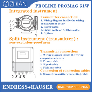 Endress + hauser đo lưu lượng điện từ thép không gỉ Proline promag 51W Cảm biến lưu lượng từ tính cho chất lỏng - Product Image 6