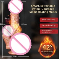 Elektrische Vibrations- und Heizfunktion Teleskop-Schaukeldildo Sexspielzeug für Frauen