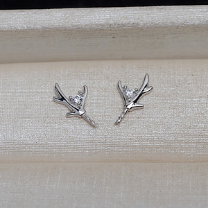 Accessoires de bricolage faits à la main, argent S925, perles baroques, cornes de cerf, 1 paire de cornes de diable, 4134, plateau vide pour la fabrication de bijoux, capuchons de perles - Product Image 4