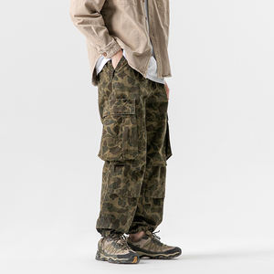 <span class=keywords><strong>กางเกง</strong></span>คาร์โก้ลายพรางวินเทจทรงหลวมขาตรงเอวผูกเชือกผ้าฝ้าย 100% สีสันสดใสสไตล์ลำลองมีกระเป๋าหลายช่อง - Product Image 3