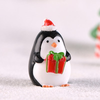Miniature noël pingouin poupée voiture accessoires dessin animé Animal Figurine décor à la maison gâteau décoration résine artisanat