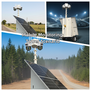 รถพ่วงกล้องวงจรปิดไร้สายพร้อมกล้อง HD 4 ตัวสำหรับการรักษาความปลอดภัยไซต์ก่อสร้างชั่วคราว - Product Image 2