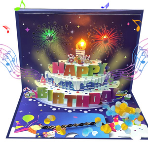 Musica e luce Led carta <span class=keywords><strong>di</strong></span> <span class=keywords><strong>buon</strong></span> <span class=keywords><strong>compleanno</strong></span> 3D Pop up fuochi d'artificio musicale biglietto <span class=keywords><strong>di</strong></span> <span class=keywords><strong>compleanno</strong></span> con bracciale fatto a mano e coriandoli - Product Image 5