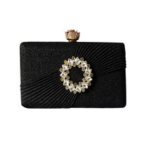 Pochette de soirée tendance SUOLING Water Cube en acrylique, petit format carré, ornée de diamants, pour téléphone, à porter à la main, pour banquets et fêtes, motif géométrique quadrillé