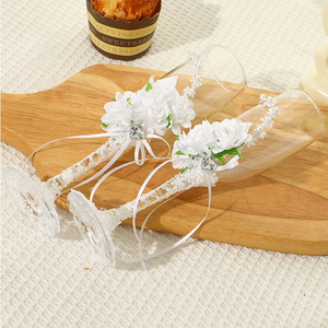 Ensemble de flûtes à champagne créatives pour le toast des mariés, style robe, flûtes à <span class=keywords><strong>vin</strong></span> à pied haut, décoration de mariage, cadeaux - Product Image 3