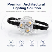 Lumière LED RGBW à points pixel 30 mm IP67 DC12V SMD5050 étanche pour façade extérieure, mur rideau et aménagement paysager