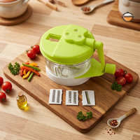 Handmatige plastic multifunctionele keukenhulp: groentesnijder, vleesmolen, knoflookpeller, sapcentrifuge, blender