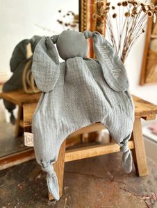 Couette <span class=keywords><strong>lapin</strong></span> en gaze de coton bio, <span class=keywords><strong>doudou</strong></span> naissance bébé - Product Image 5