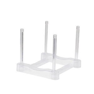 Estante de almacenamiento para vasos aislados, soporte para botellas de agua blanco transparente apilable de 3 capas para organización de gabinetes de cocina en el hogar - Product Image 5