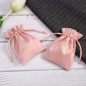 ถุงผ้ากำมะหยี่แบบมีเชือกผูก ขนาด 9x12 ซม. ขอบระบาย สำหรับใส่ของขวัญ/เครื่องประดับ/ของชำร่วยงานแต่งงาน/ขนม/แหวน - Product Image 1