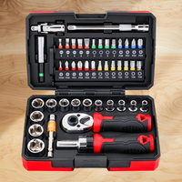 Ensemble de 45 mini clés à cliquet et tournevis pour la maison ; Boîte à outils de réparation en acier au chrome-vanadium à couple élevé OEM ODM