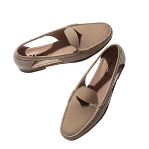 Choozii Designer Bequemer Slip auf Casual Brown Echt leder Slipper Schuhe Kinder Mädchen Gummis ohle