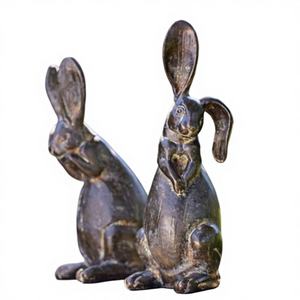 Escultura Moderna de Animales en Hierro, Elaborada con Arte Metálico Artesanal, Diseño Rústico Hecho a Mano para Decoración de Jardín Exterior - Product Image 1