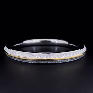 Unisex Full Iced 925 Sterling Silver Lab Grown Diamond <b>Kada</b> with Multicolor Hip Hop Bracelet Passes Diamond Tester From India - Product Image 4