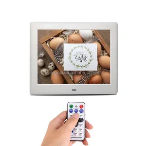 Pros Wholesale Digital Photo Frame 8 Inch Music Player Alarm Clock Photo 1080P Video Smart Electronic Photo Frame Remote Control