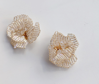 ZSY elegan 37mm bening biji manik-manik bunga datar kembali jimat buatan tangan tombol Patch untuk DIY anting perhiasan Dekorasi aksesoris