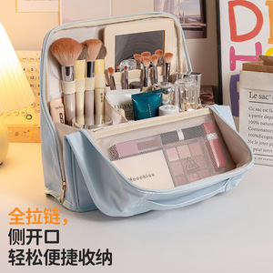Waterproof Cosmetic Bag For Women Large Capacity Portable Travel Organizer <b>Makeup</b> Storage <b>Case</b> Pink Sky Blue Off White Black - Product Image 3