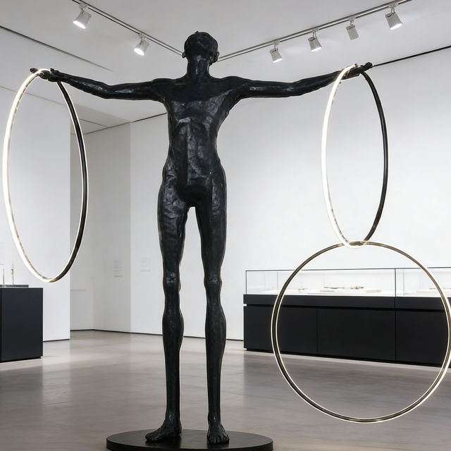 Modern Indoor LED Floor Lamp Postmodern Design Style Decor Art Human Sculpture Standing Party Lighting