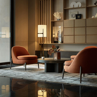 Fauteuil barillet Japandi en velours vert, fauteuil en bois, canapé, ensemble de mobilier de luxe pour hall d'hôtel, complexe hôtelier et salon de thé