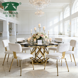 Chaise de mariage élégante rembourrée avec structure en acier inoxydable pour salle de banquet d'hôtel - Product Image 6