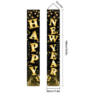 Khớp nối giáng sinh và năm mới, trang trí tiệc lễ hội, cờ, rèm cho đếm ngược năm mới - Product Image 5