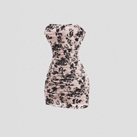 Robe fourreau moulante sexy style européen et américain, mini-jupe en maille transparente floquée coupe ajustée