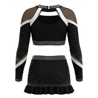 Tenue de cheerleading à manches longues, design extensible, pour entraînement quotidien, compétitions sportives et spectacles, pour femmes
